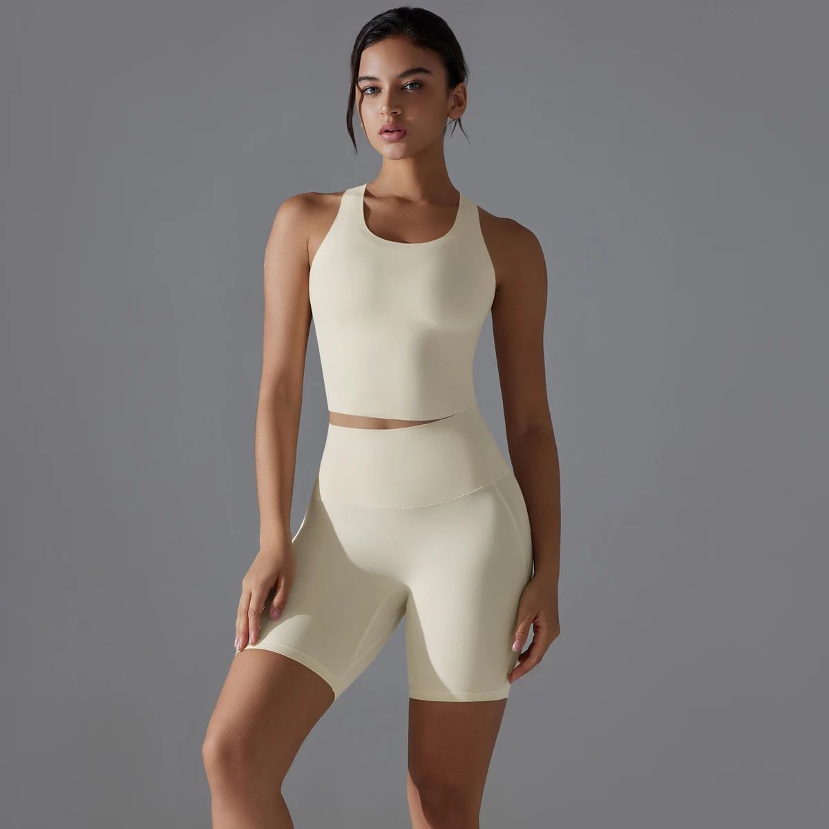 Women's Quick-Dry Workout Set with Scrunch Shorts & Bra