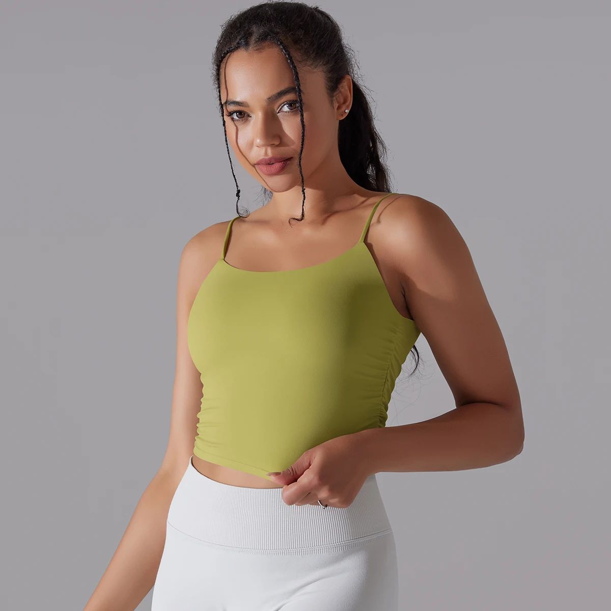 Reversible Brocade Sports Bra Tank Top for Yoga and Fitness