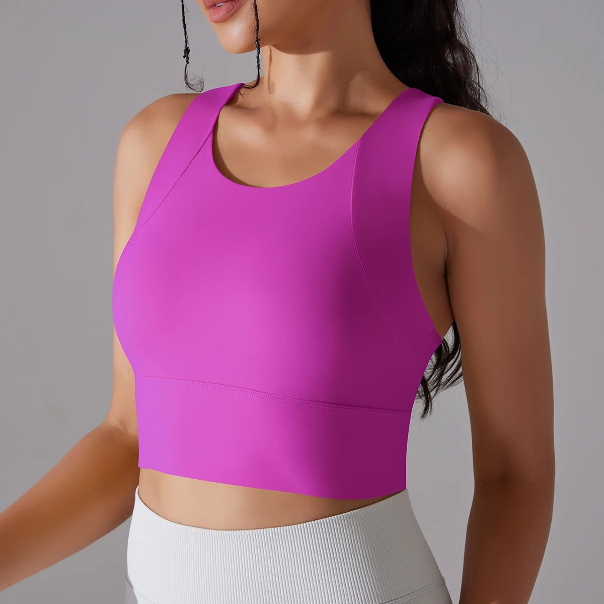 One-Piece Padded Sports Bra Vest for Workout and Fitness