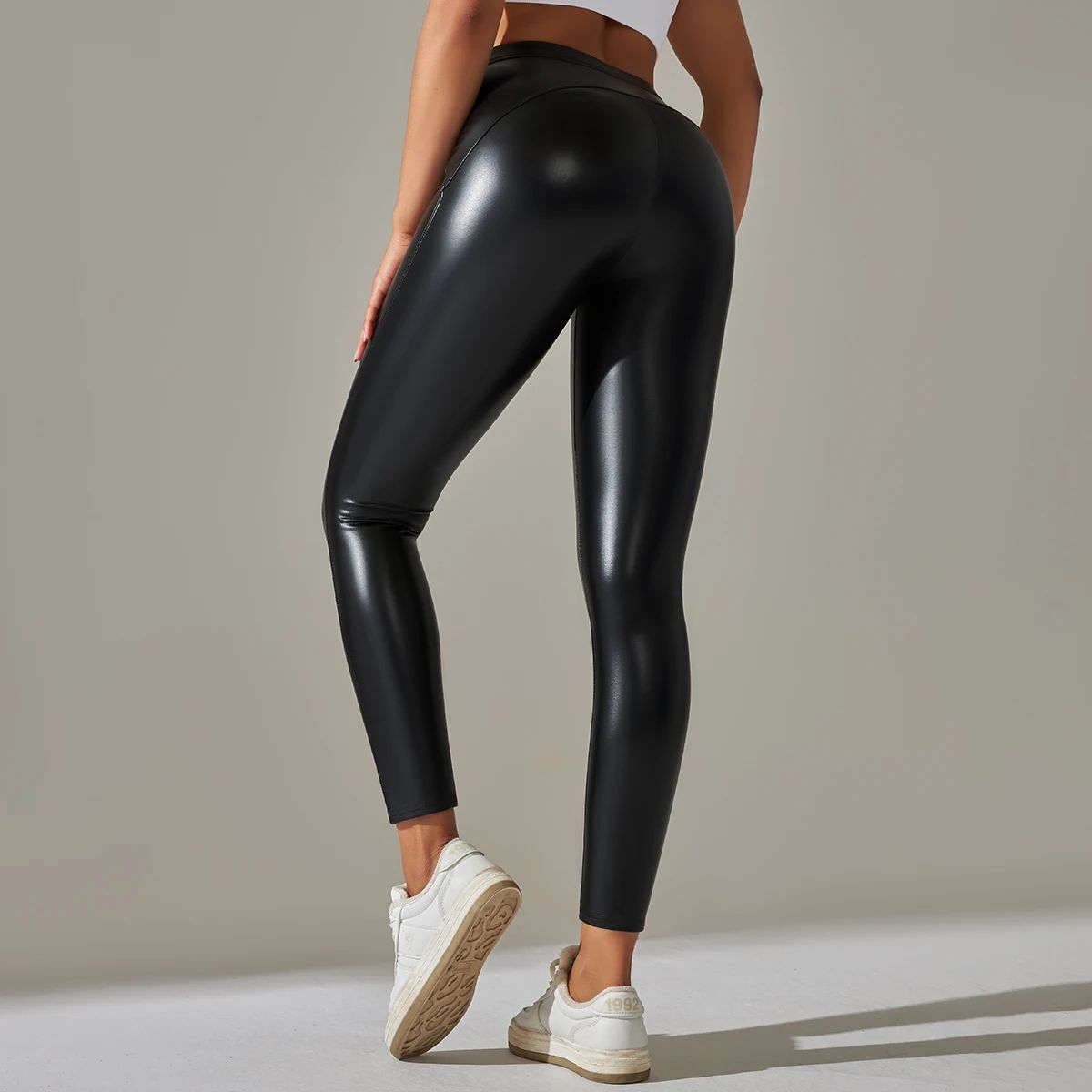 High Waist PU Leather Leggings for Women – Stretch Fit