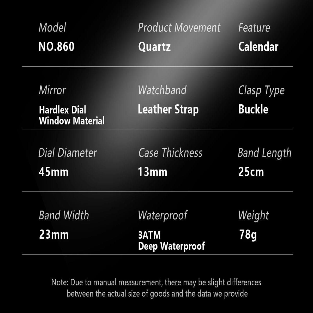 Luxury Chronograph Leather Strap Watch with Luminous Display Poedagar - Men's Dress Watches 5