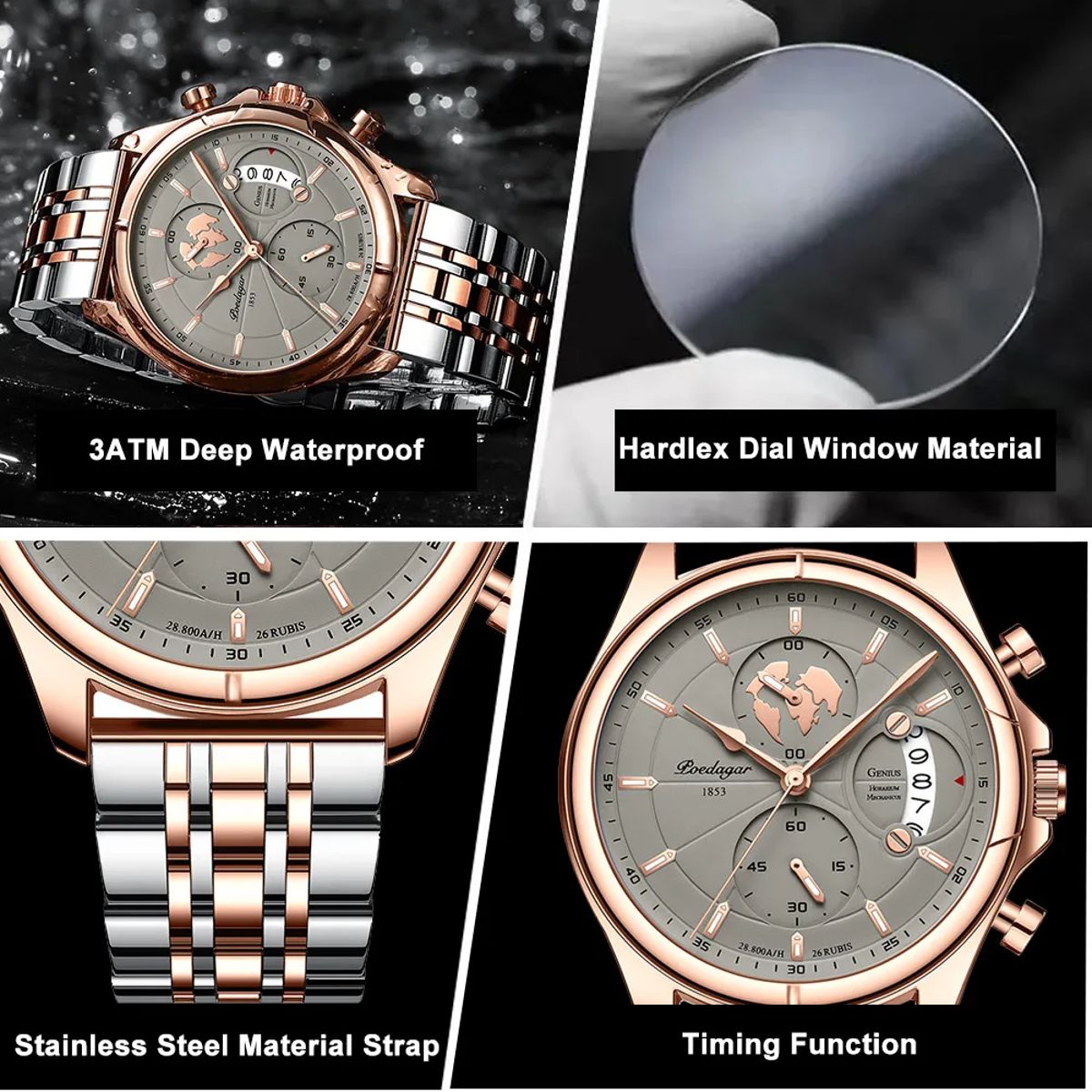 Poedagar - Men's Dress Watches 3