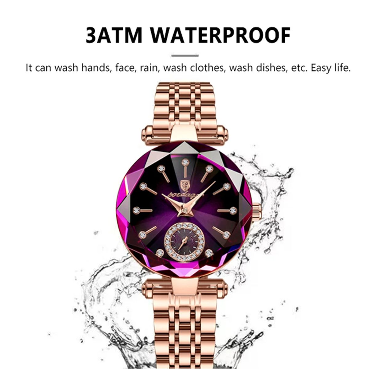 Elegant Stainless Steel Women's Watch with Diamond Accents & Quartz Movement Elegant Stainless Steel Women's Watch with Diamond Accents & Quartz Movement