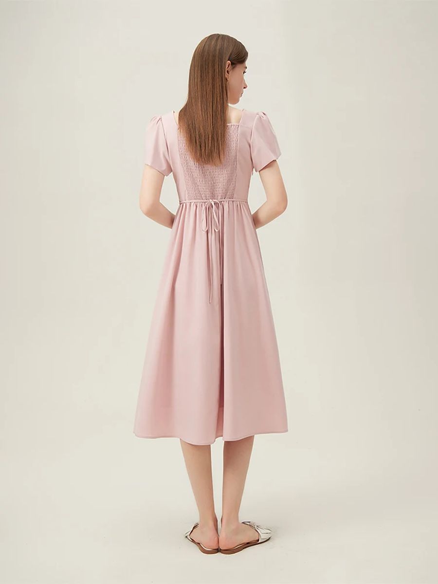 Elegant White A-Line Dress for Women Summer Office Style