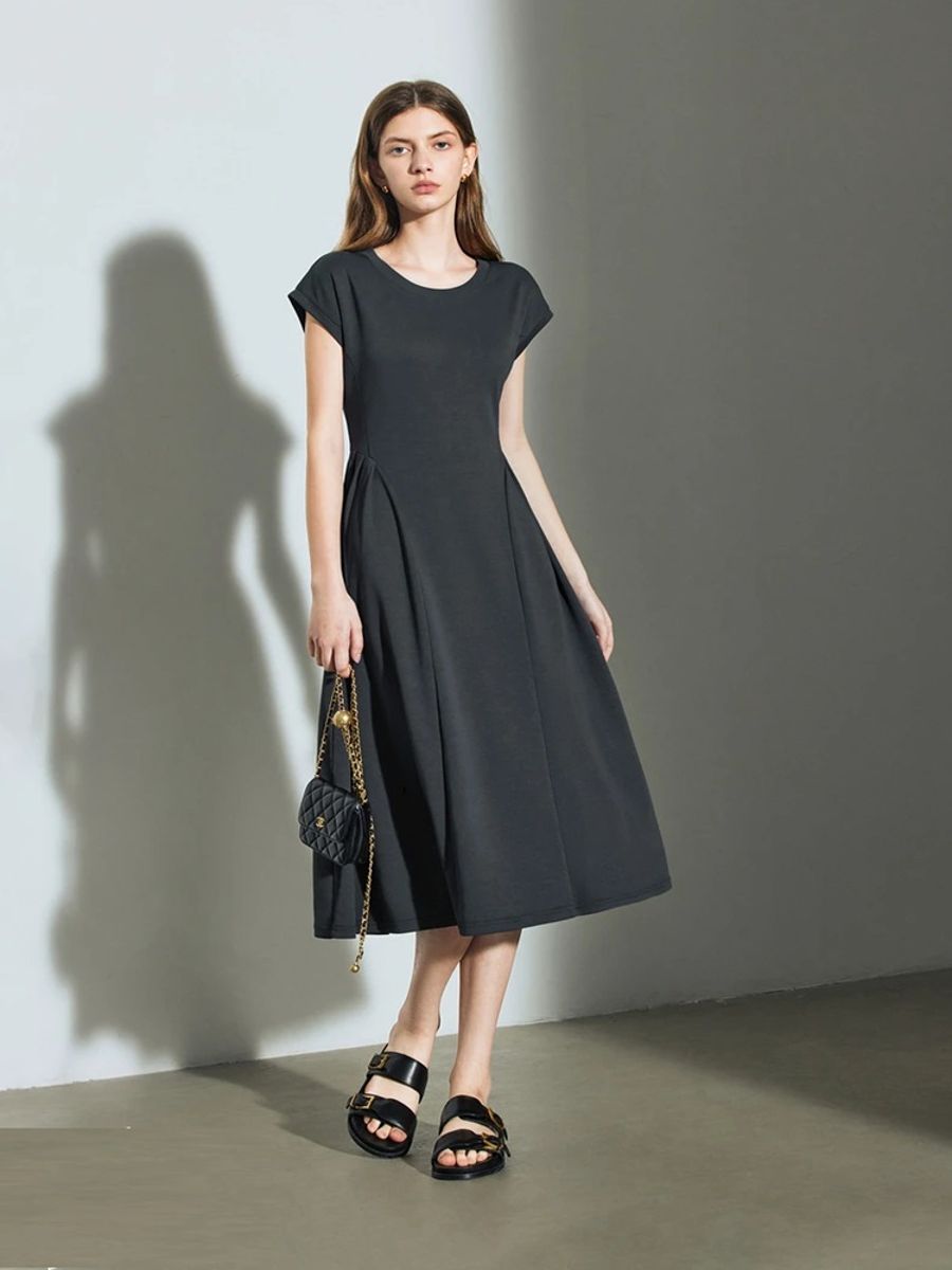 Elegant Slim Fit A-Line Knee-Length Party Dress for Women