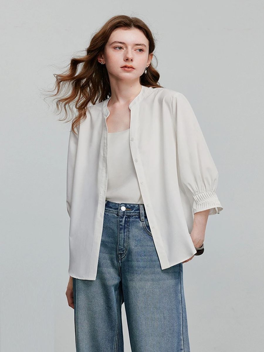 Lightweight Summer Button-Up Blouse for Women Daily Wear