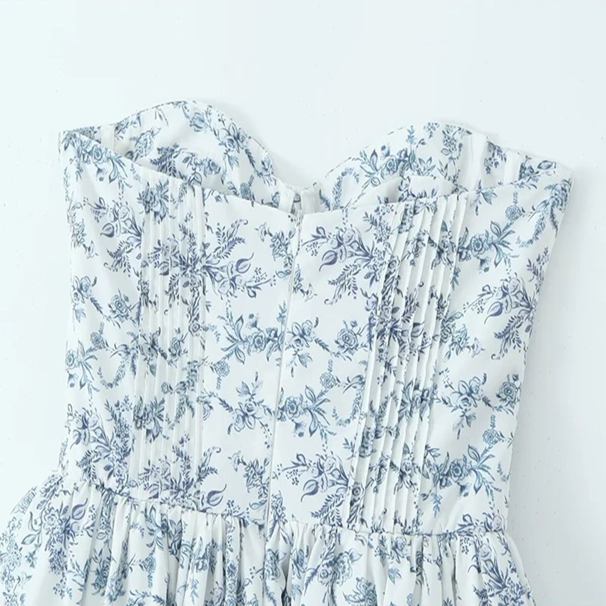 Elegant Floral Strapless Fit-and-Flare Dress for Summer Parties