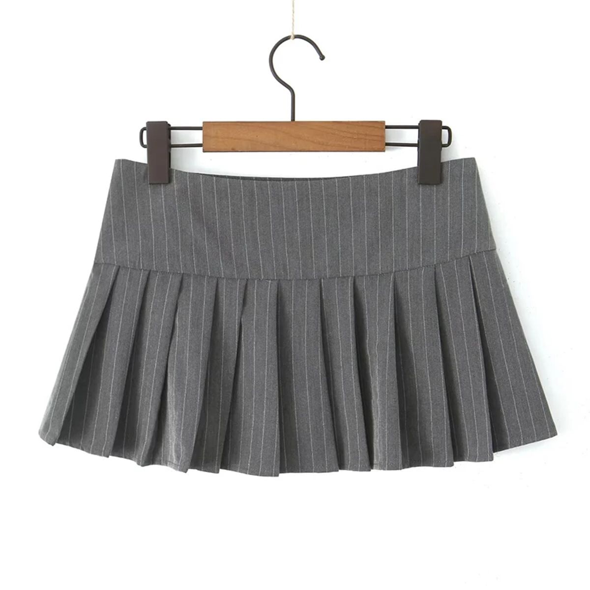 Chic Y2K Pinstripe Pleated Mini Skirt with Low Waist Yenkye - Women's Mini Skirts 1