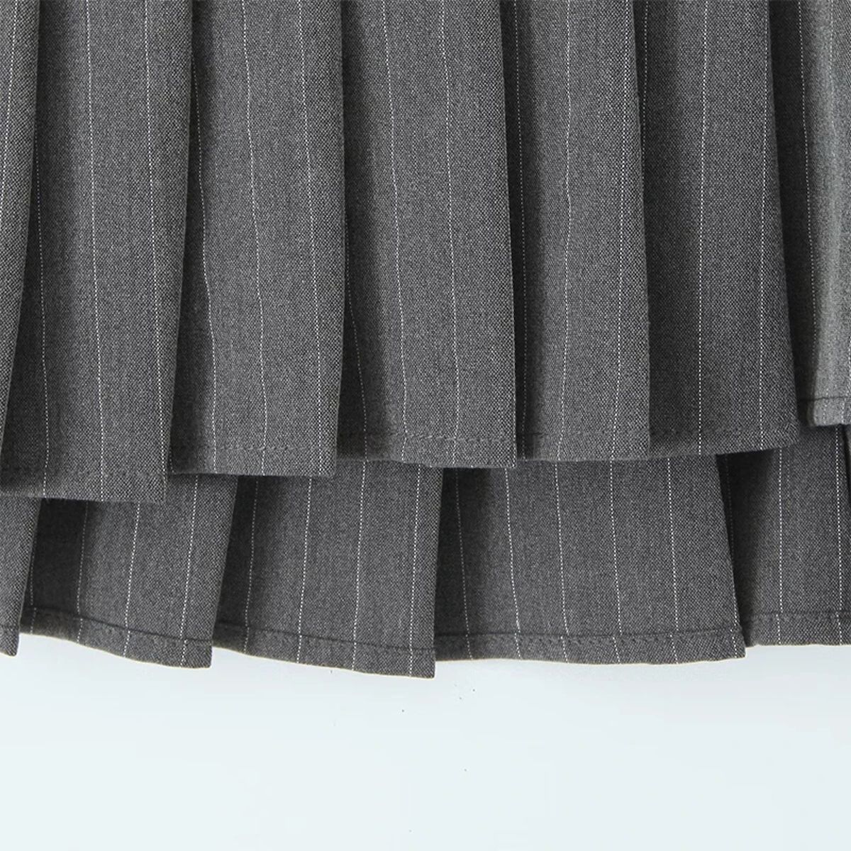 Chic Y2K Pinstripe Pleated Mini Skirt with Low Waist Yenkye - Women's Mini Skirts 3