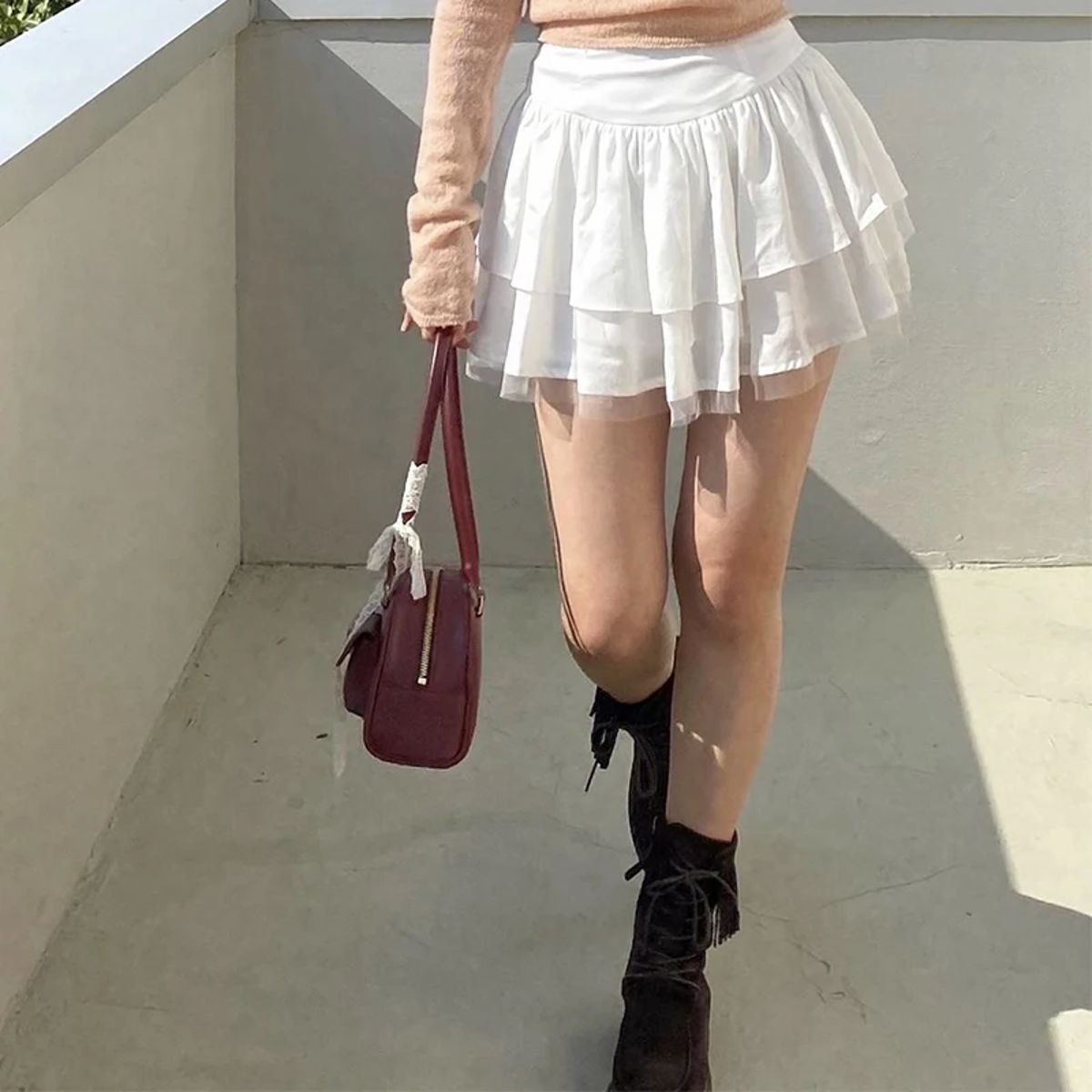 Chic Mesh Patchwork A-Line Mini Skirt with High Waist