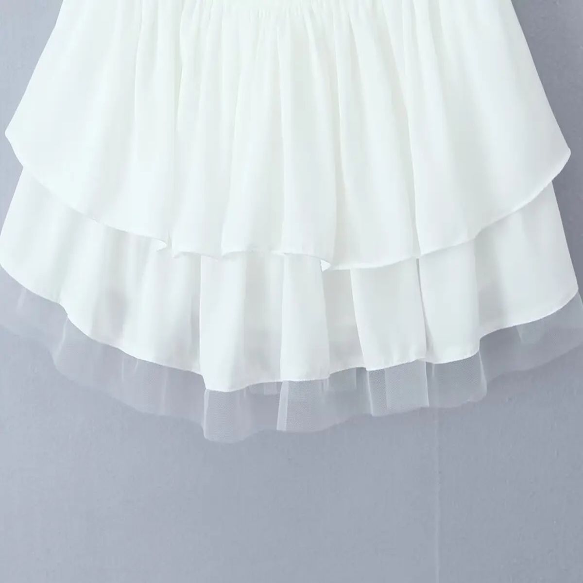 Chic Mesh Patchwork A-Line Mini Skirt with High Waist