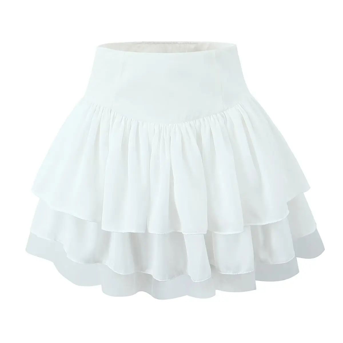 Chic Mesh Patchwork A-Line Mini Skirt with High Waist