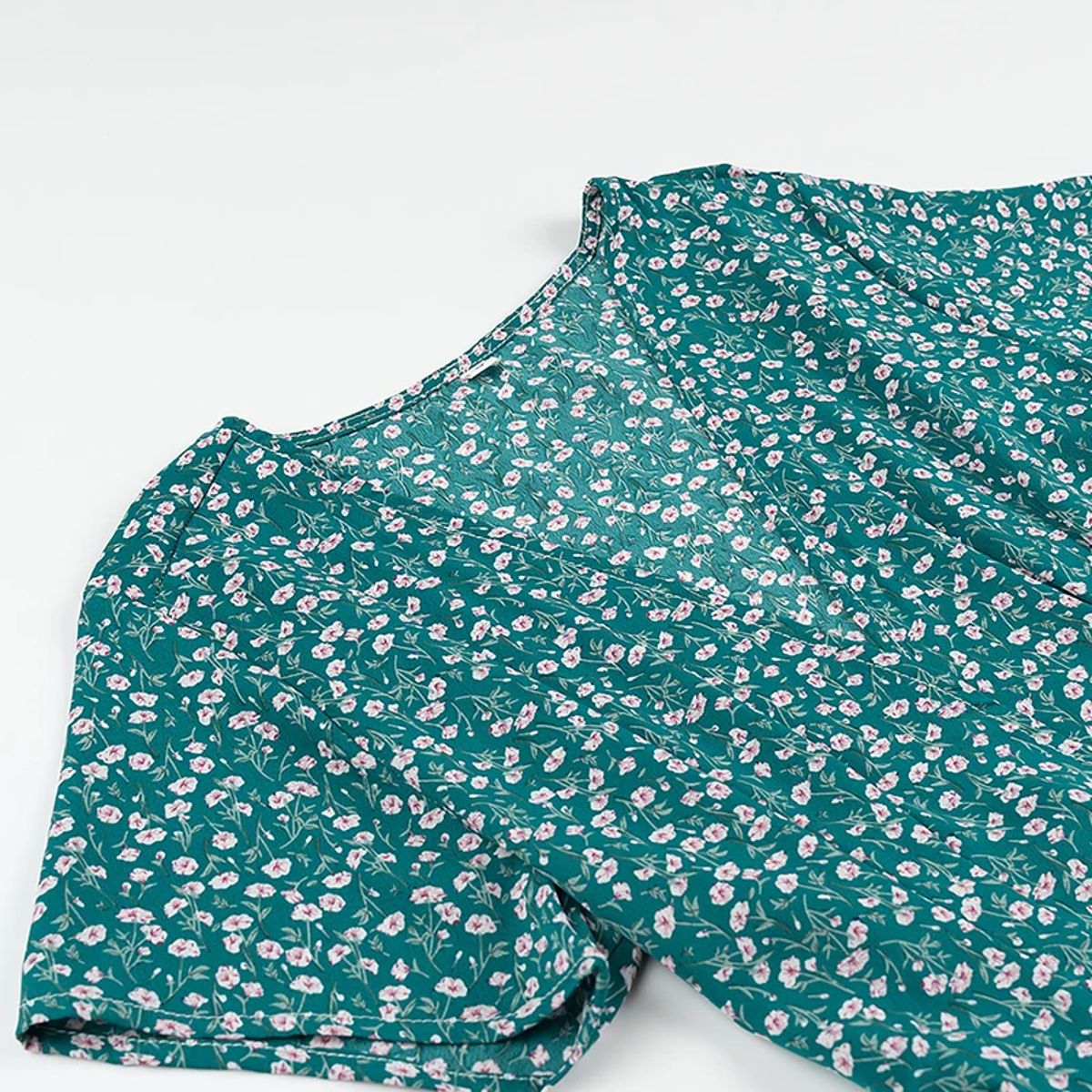 Women's Short Sleeve A-Line Mini Dress with Cross V-Neck