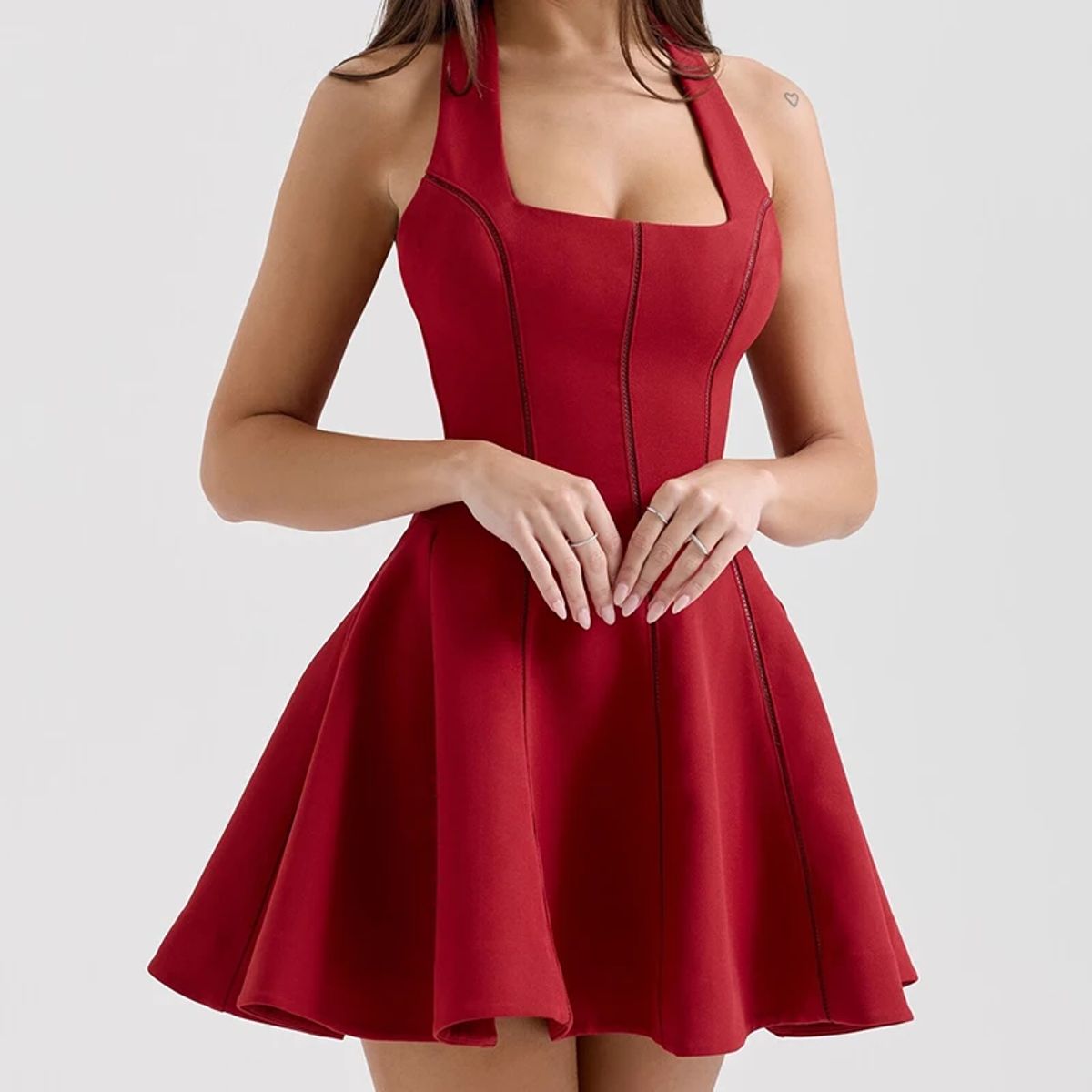 Elegant Backless Halter Mini Dresses for Women's Parties and Celebrations Elegant Backless Halter Mini Dresses for Women's Parties and Celebrations