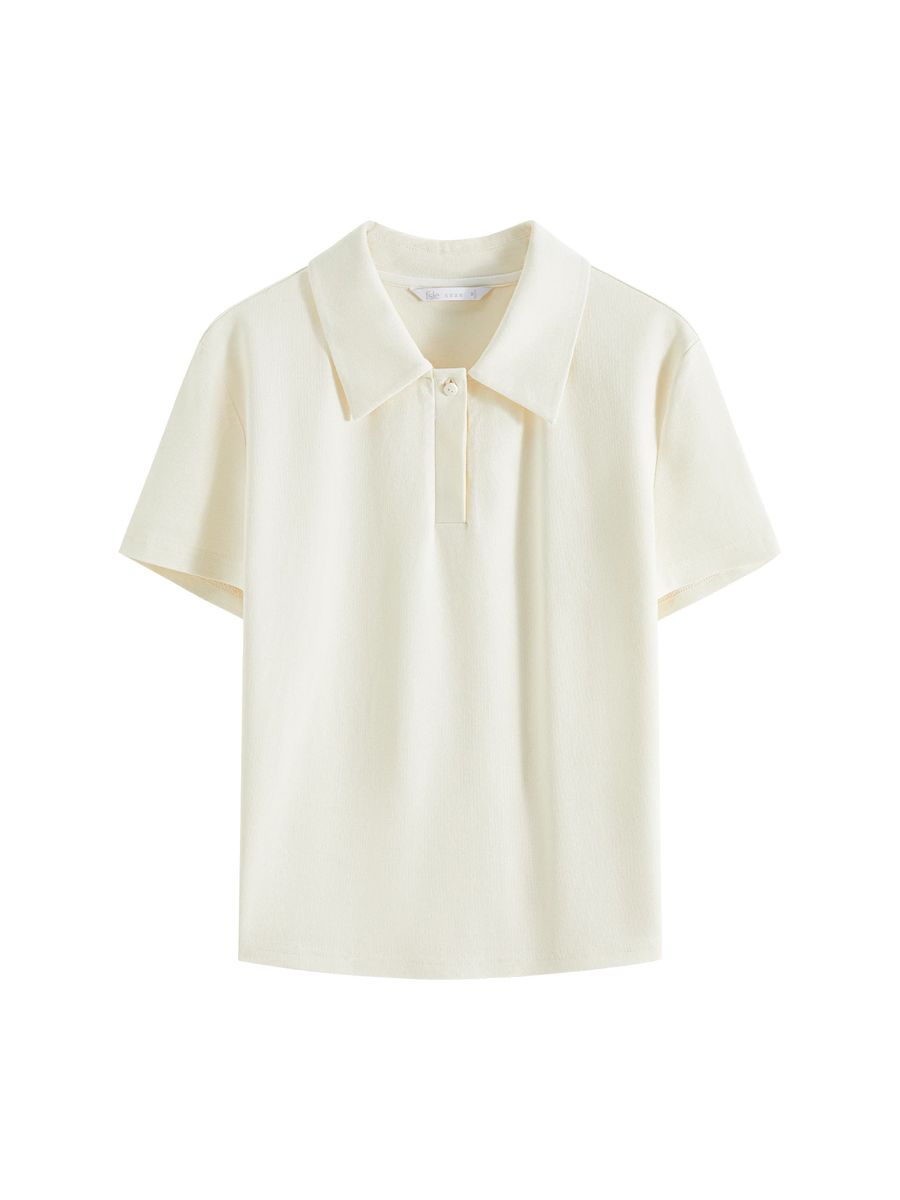Women's Minimalist V-Neck Short-Sleeve Textured T-Shirt Fansilanen - Women's Polo T-Shirts 4