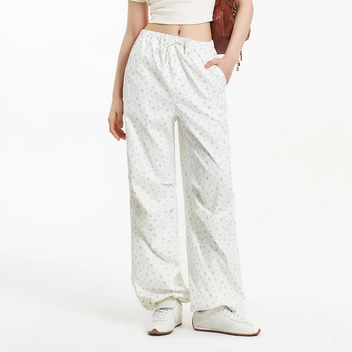 Floral Print Wide-Leg Pants – Sweet Summer Style with Drawstring Waist Semir - Women's Trousers 3