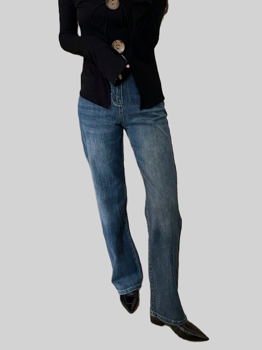 High Waist Stretch Straight Leg Jeans for Women Vintage Streetwear Gjbd - Women's Straight Jeans