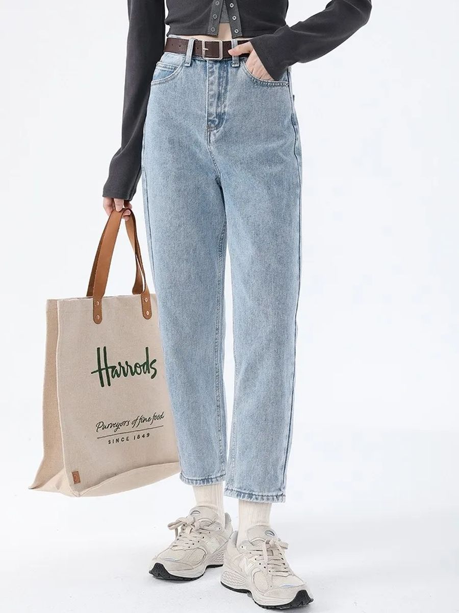 Vintage High Waist Harem Jeans for Women Ankle-Length Streetwear