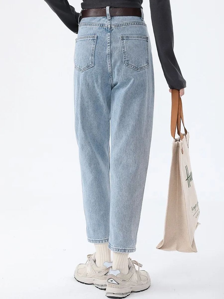 Vintage High Waist Harem Jeans for Women Ankle-Length Streetwear