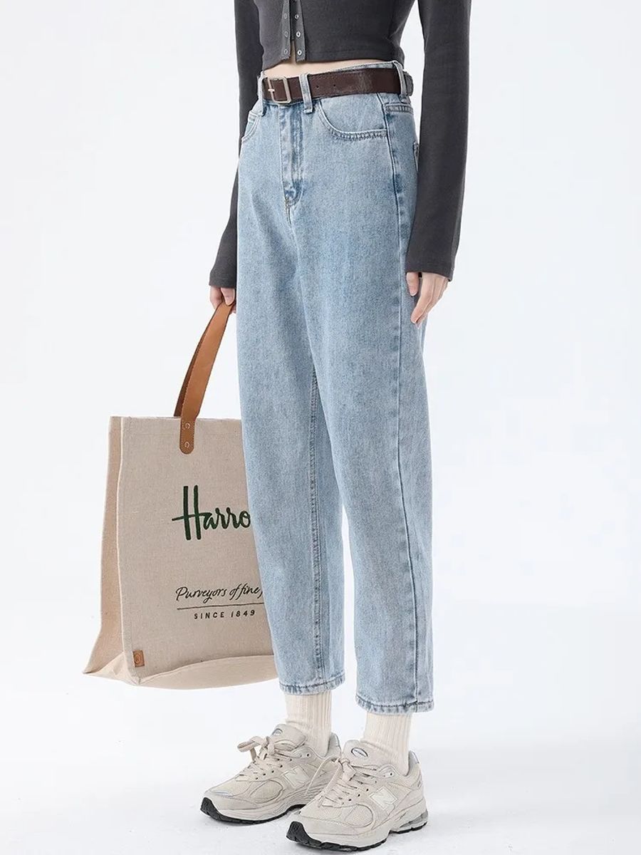 Vintage High Waist Harem Jeans for Women Ankle-Length Streetwear