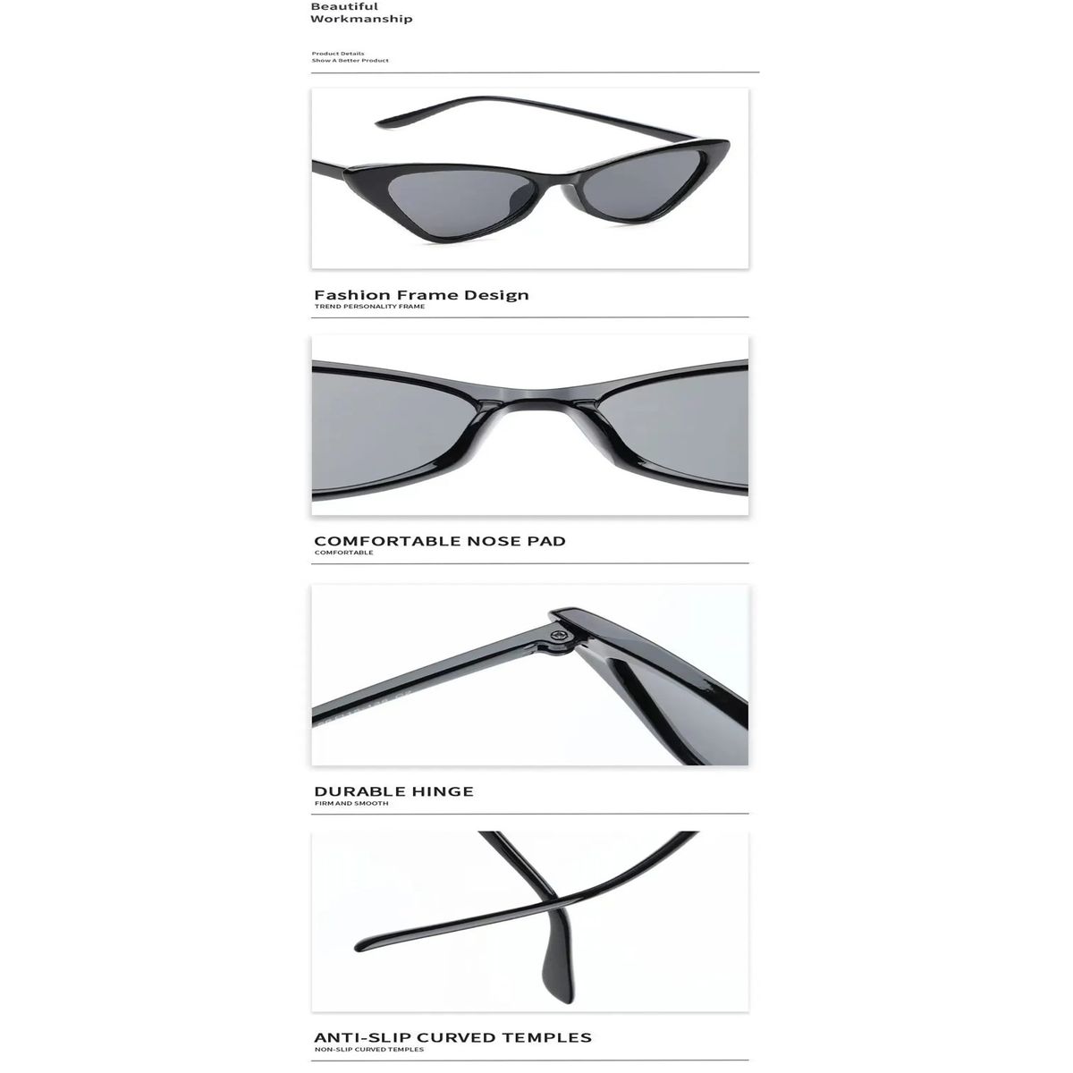 Small Triangle Cat Eye Sunglasses for Stylish Summer Looks Rmm - Women's Cat Eye Sunglasses 3