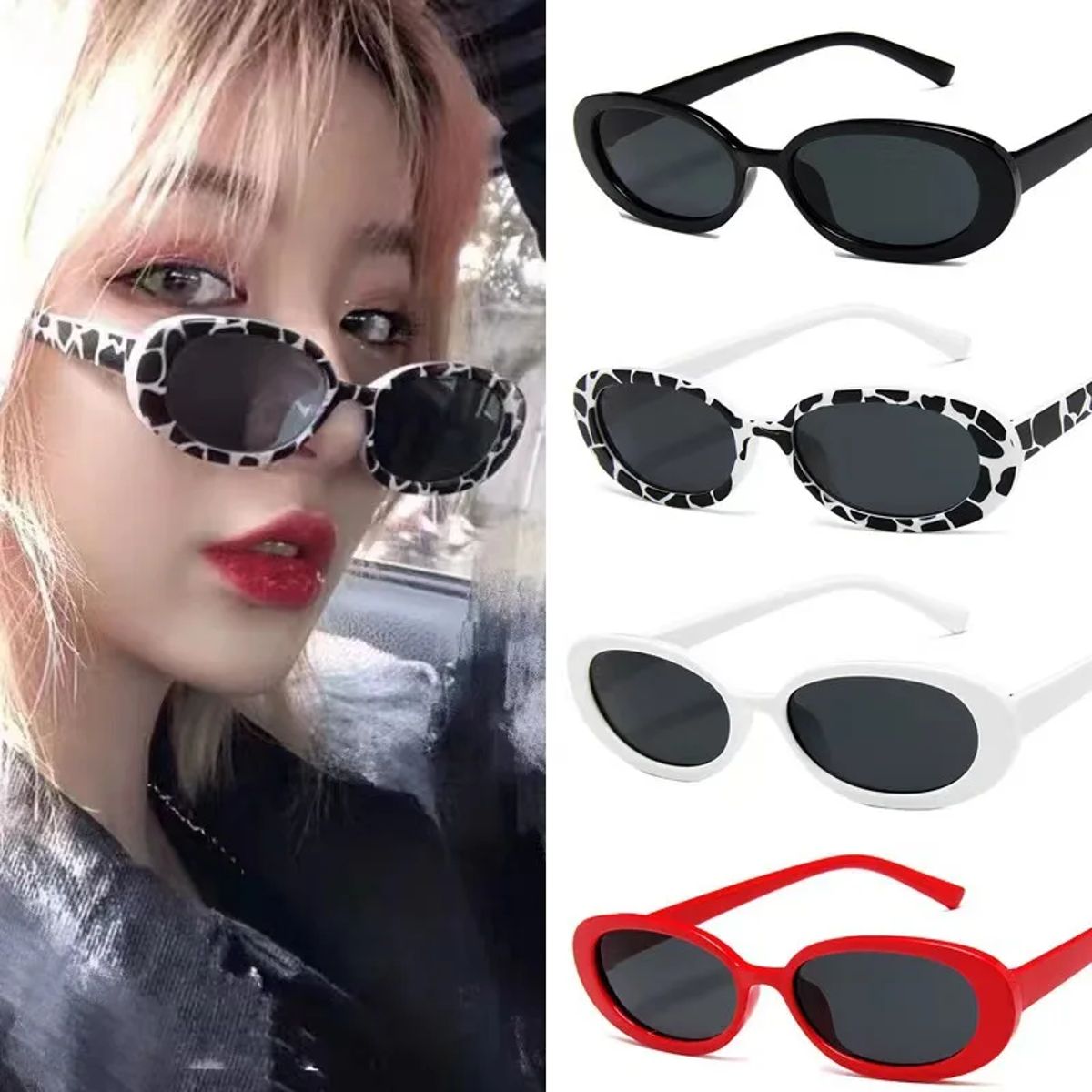 Small Oval Punk Style Sunglasses for Vintage Everyday Looks Rmm - Women's Round Sunglasses 1