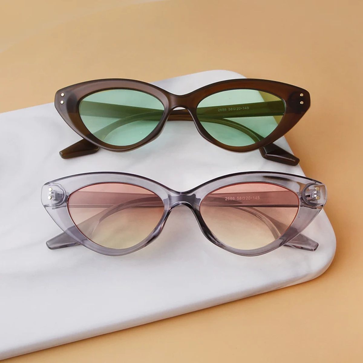 Chic Cat Eye Sunglasses with Rivet Detail for Parties Sorvino - Women's Cat Eye Sunglasses 1