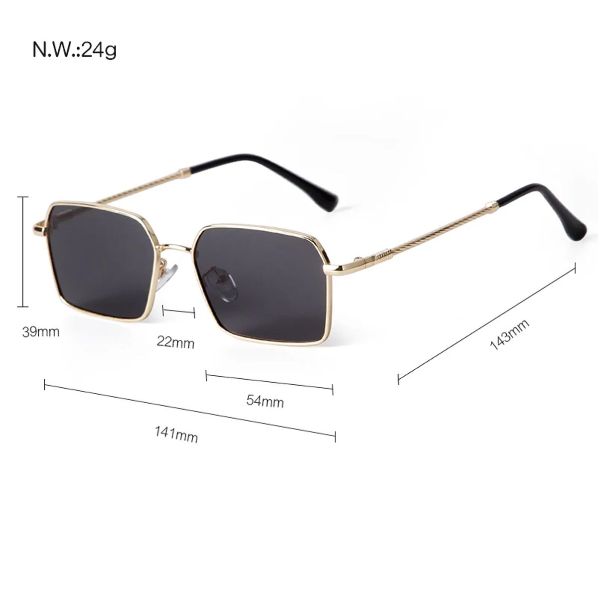 Fashion Square Metal Sunglasses with Gradient UV400 Sorvino - Women's Square Sunglasses 4