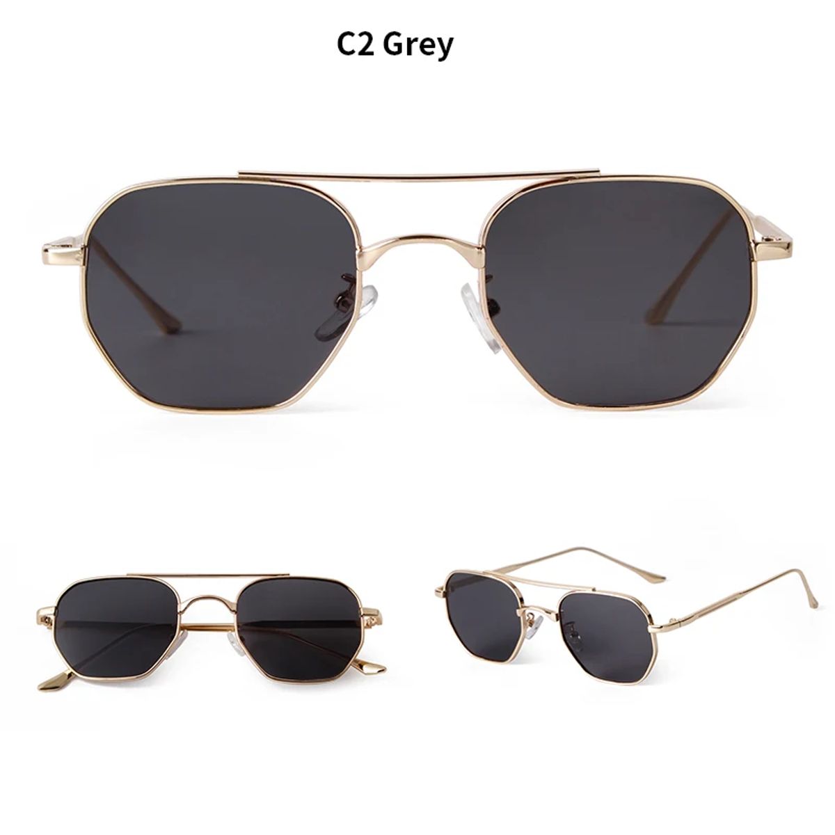 Stylish Metal Frame Square Sunglasses with Mirror UV400 Lenses Sorvino - Women's Square Sunglasses 2
