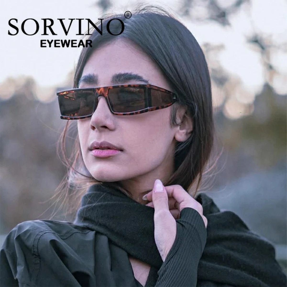 Retro Square Sunglasses with Side Shields and UV400 Protection Sorvino - Women's Square Sunglasses 2