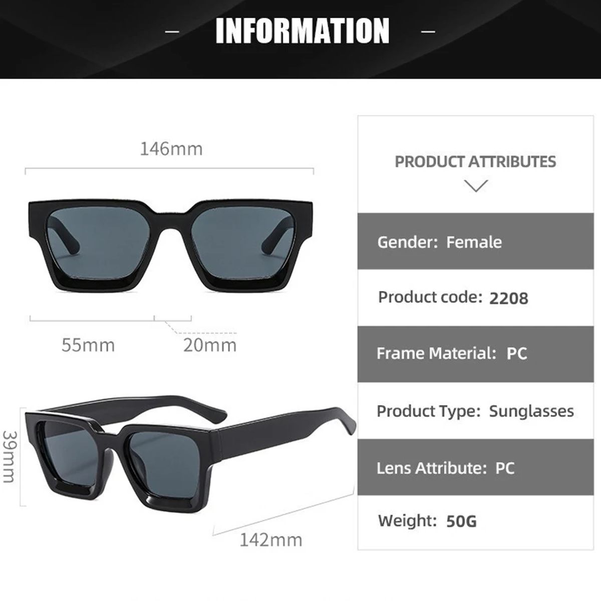 Sozo Tu - Women's Square Sunglasses 4