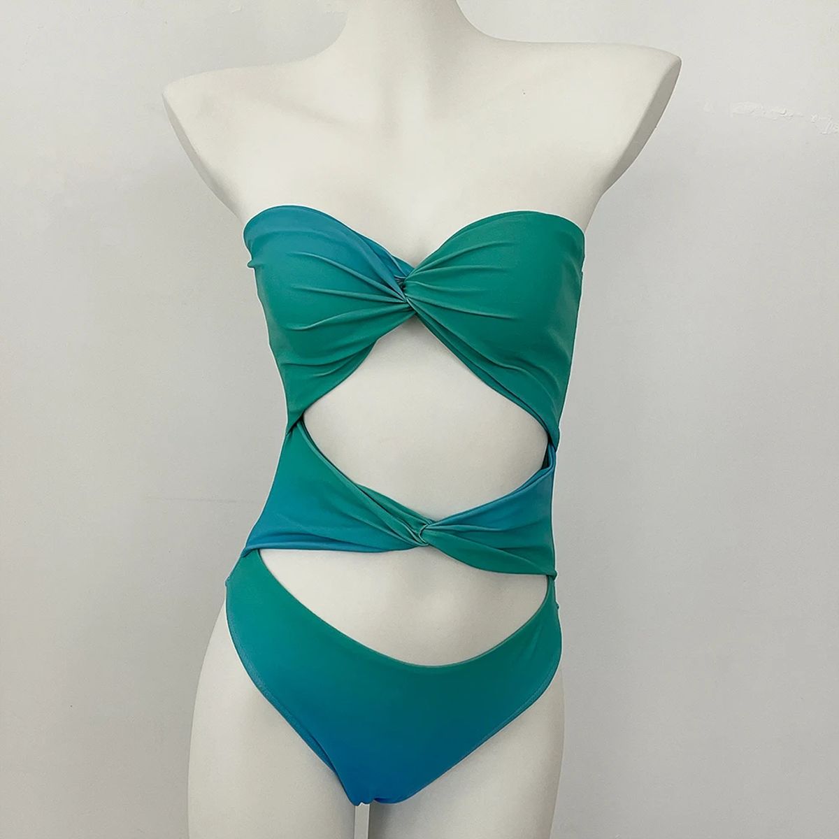 Tie-Dye Bikini Set with Skirt Cover-Up and Hollow Detail