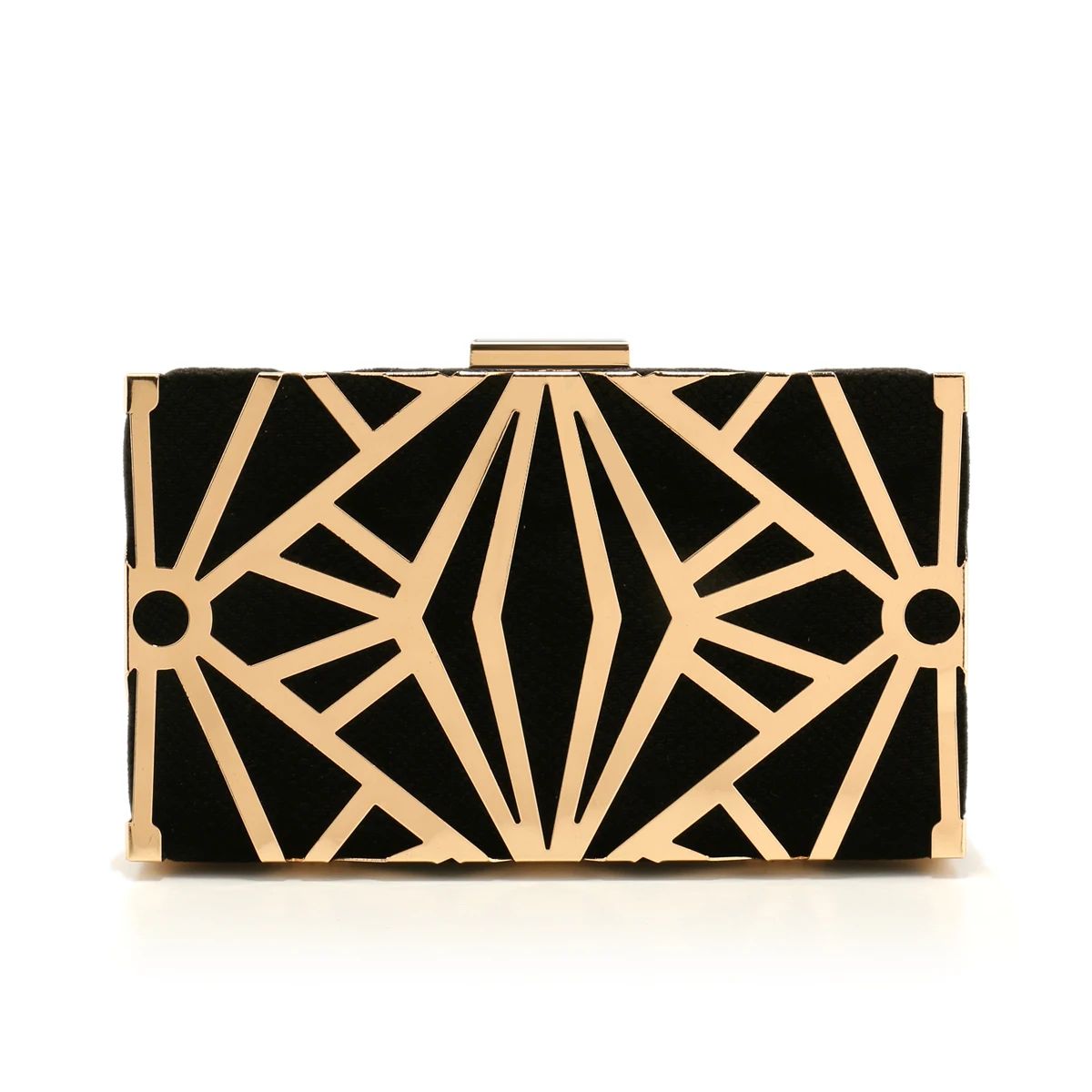 Hollow Out Glitter Clutch with Chain Strap for Evening Events