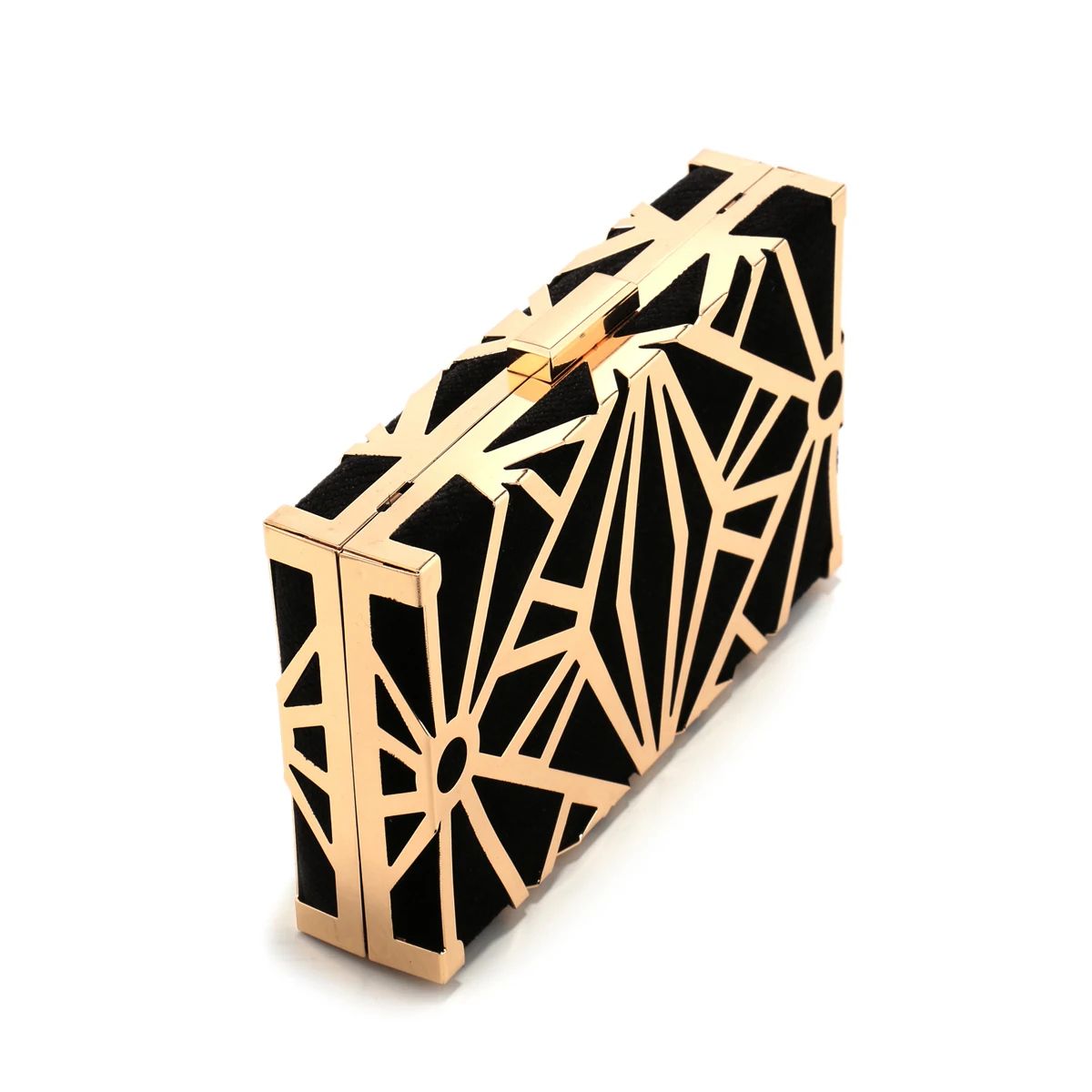 Hollow Out Glitter Clutch with Chain Strap for Evening Events