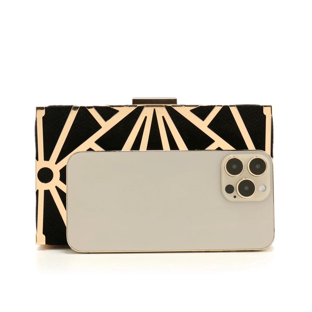 Hollow Out Glitter Clutch with Chain Strap for Evening Events