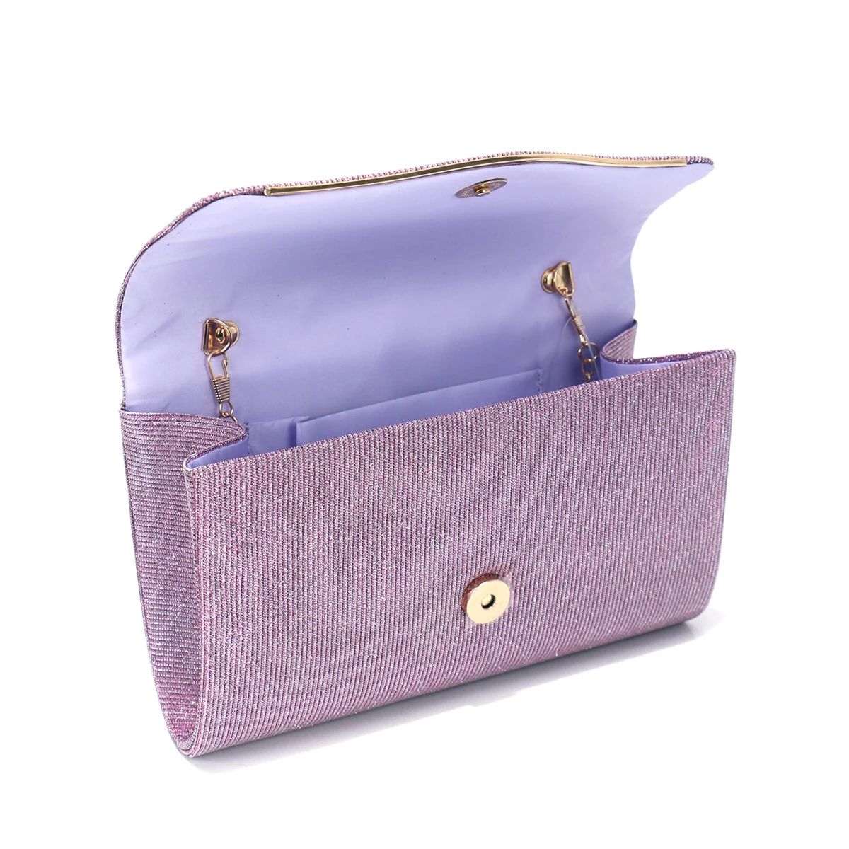 Glitter Envelope Clutch with Chain Strap for Party Wear Glitter Envelope Clutch with Chain Strap for Party Wear