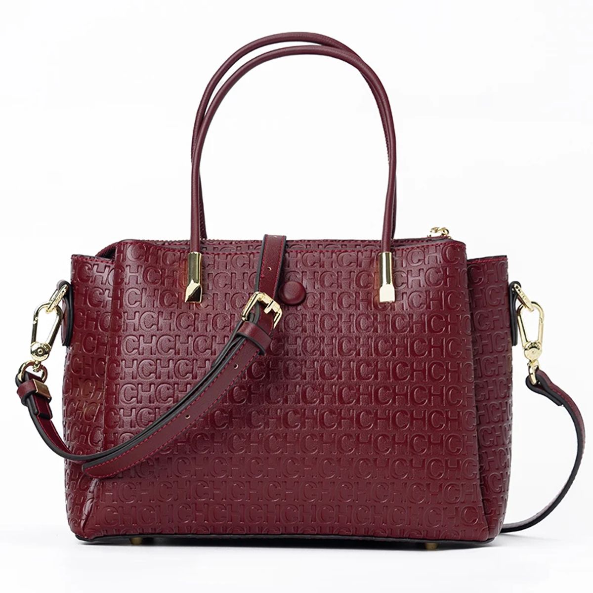 Monogram Fashion Tote Bag with Metal Detail and Capacity