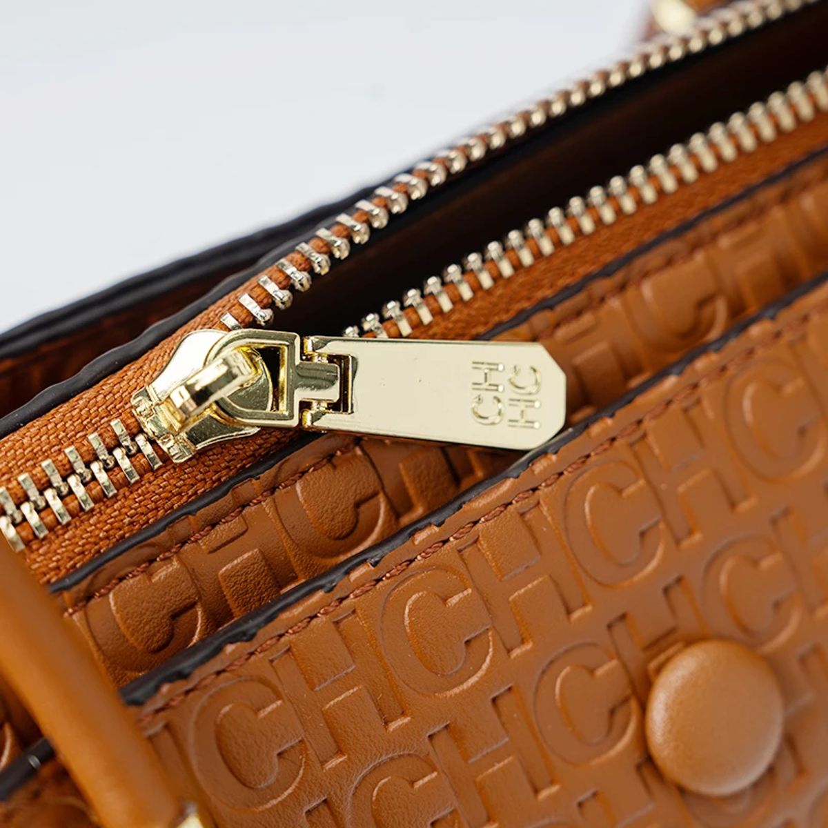 Monogram Fashion Tote Bag with Metal Detail and Capacity