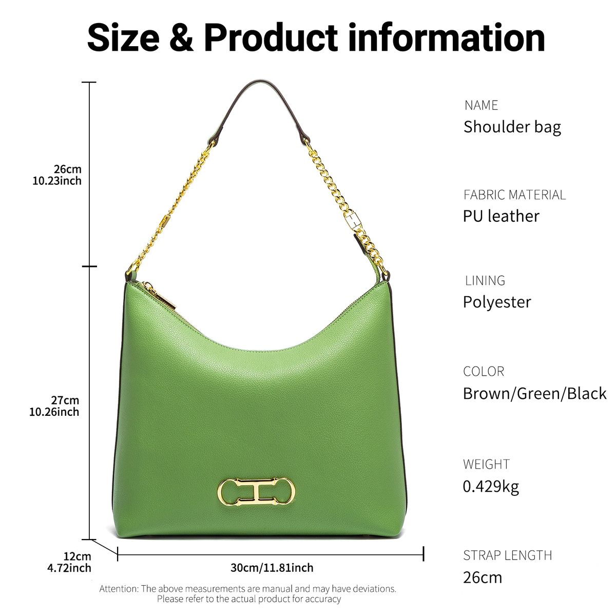 Stylish Women's Shoulder Bag with Zipper for Everyday Use