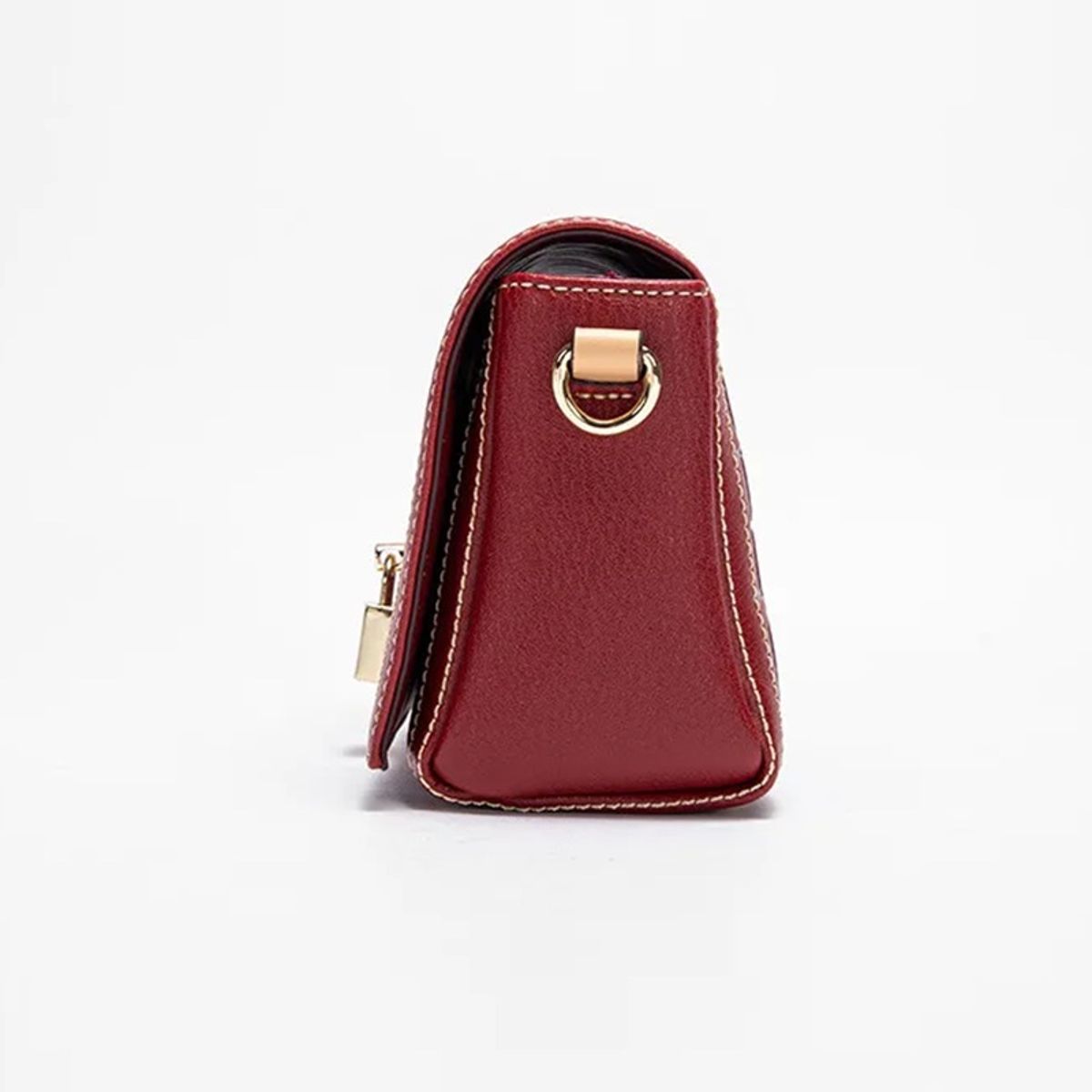 Monogram Print Women's Shoulder Bag with Metal Buckle Accent