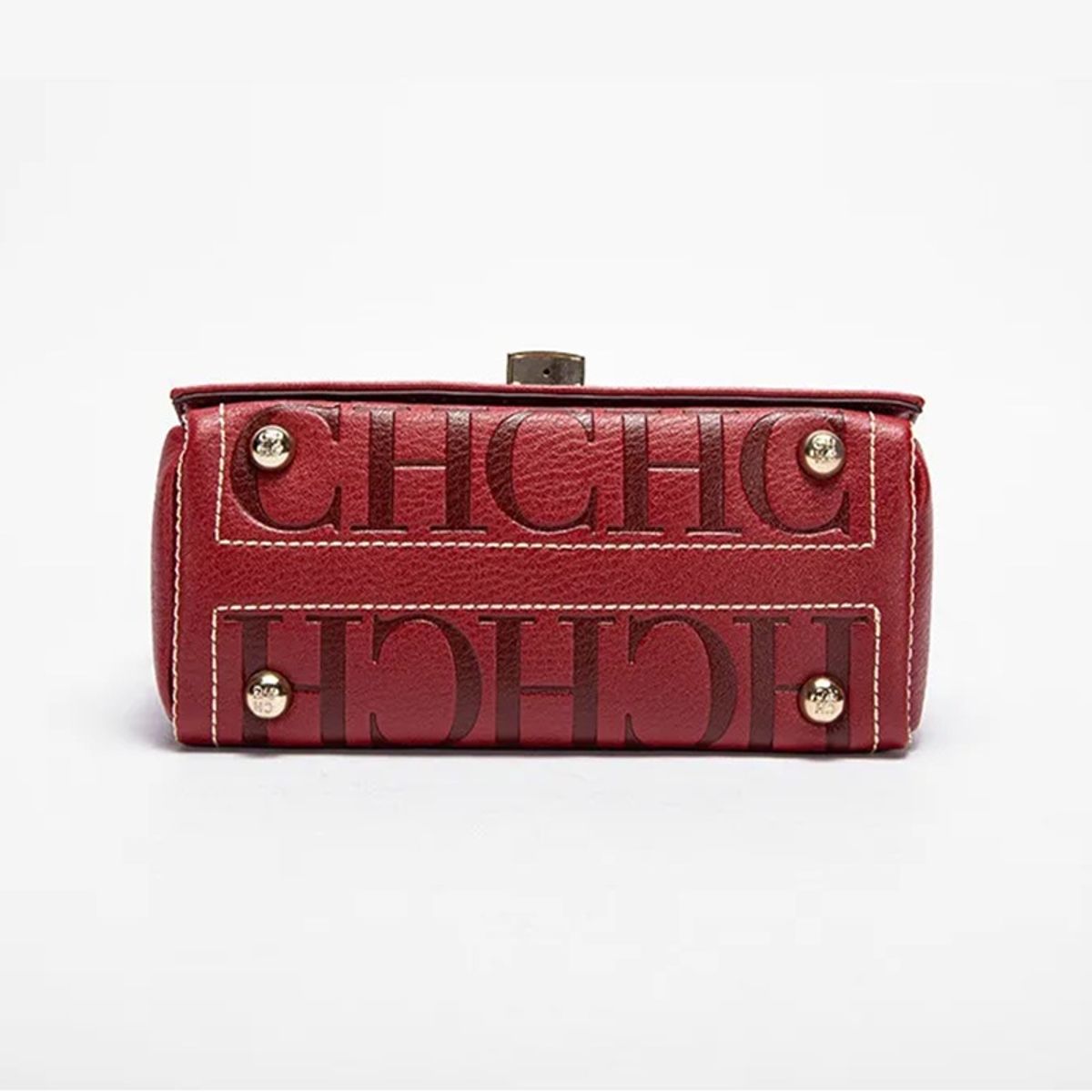 Monogram Print Women's Shoulder Bag with Metal Buckle Accent
