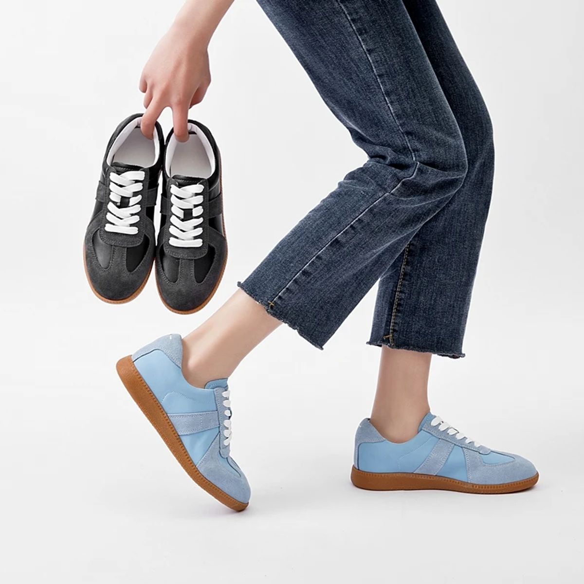 Genuine Leather Mixed Color Sneakers for Women’s Spring Comfort Aiyuqi - Women's Low Top Sneakers 1