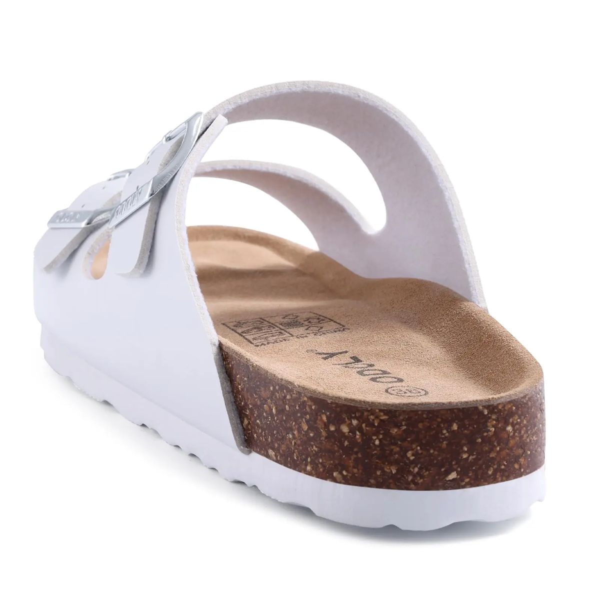 Women's Leather Cork Sandals with Double Buckle Comfort Fit Shevalues - Women's Flat Sandals 4