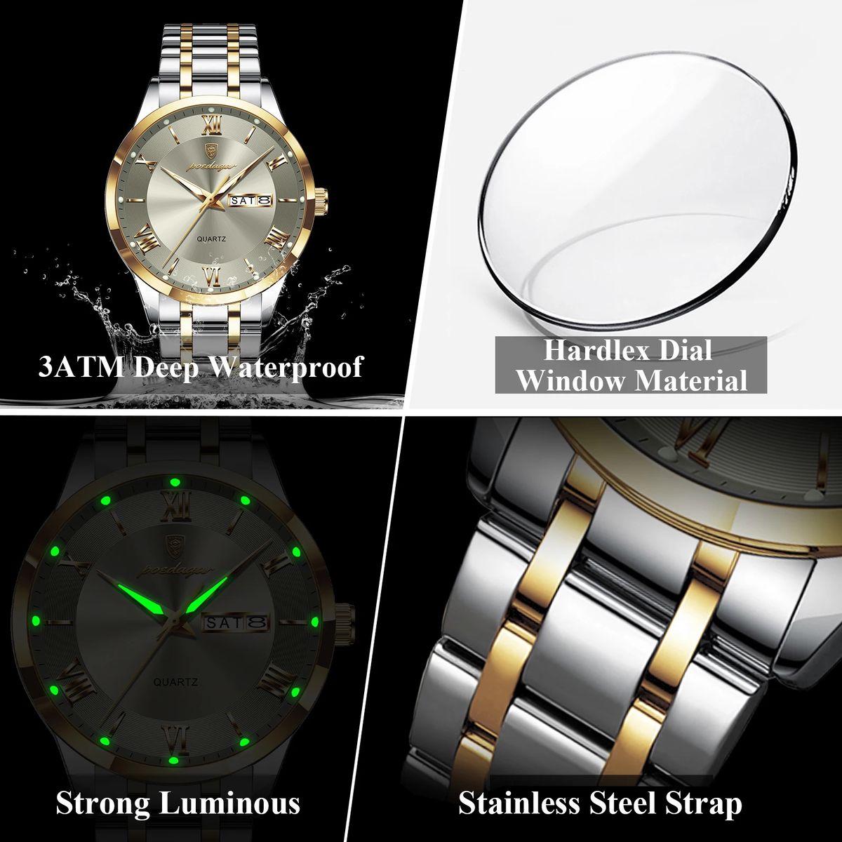 Timeless Elegance Men's Quartz Stainless Steel Wristwatch