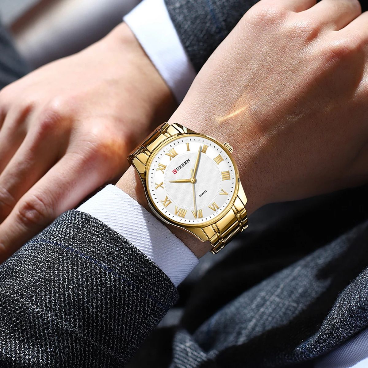 Minimalist Business Watch with Stainless Steel Band for Men Curren - Men's Dress Watches 4