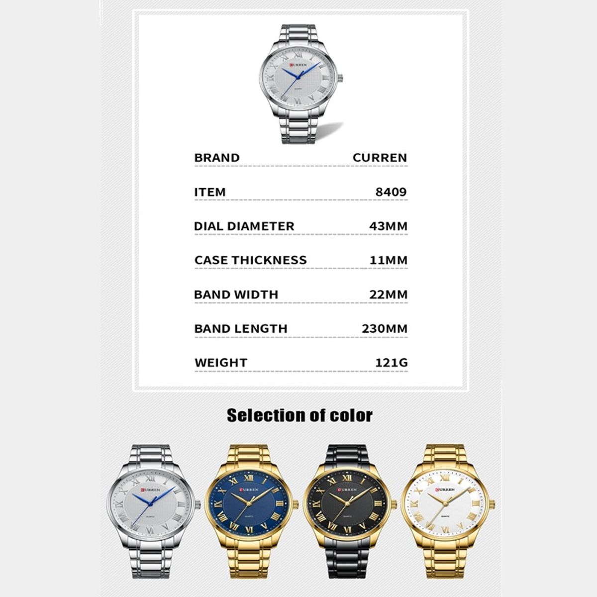 Minimalist Business Watch with Stainless Steel Band for Men Curren - Men's Dress Watches 5