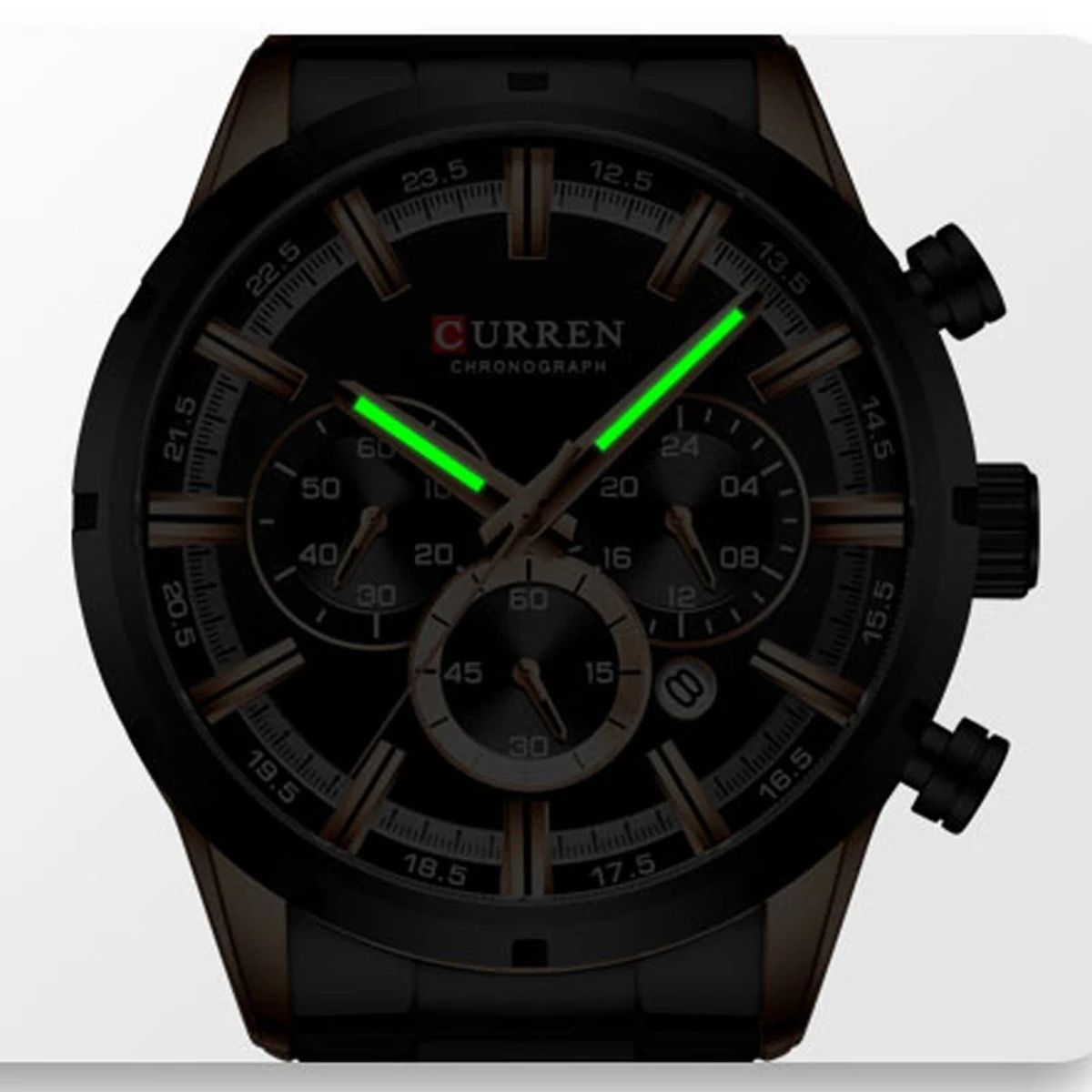 Stylish Chronograph Quartz Watch with Stainless Steel Strap Curren - Men's Dress Watches 3