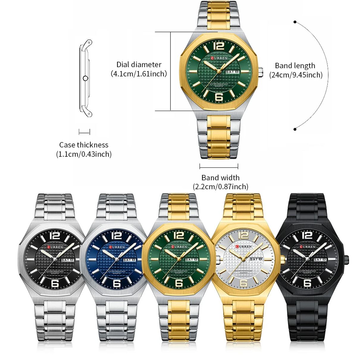 Stylish Business Quartz Watch with Luminous Hands and Date