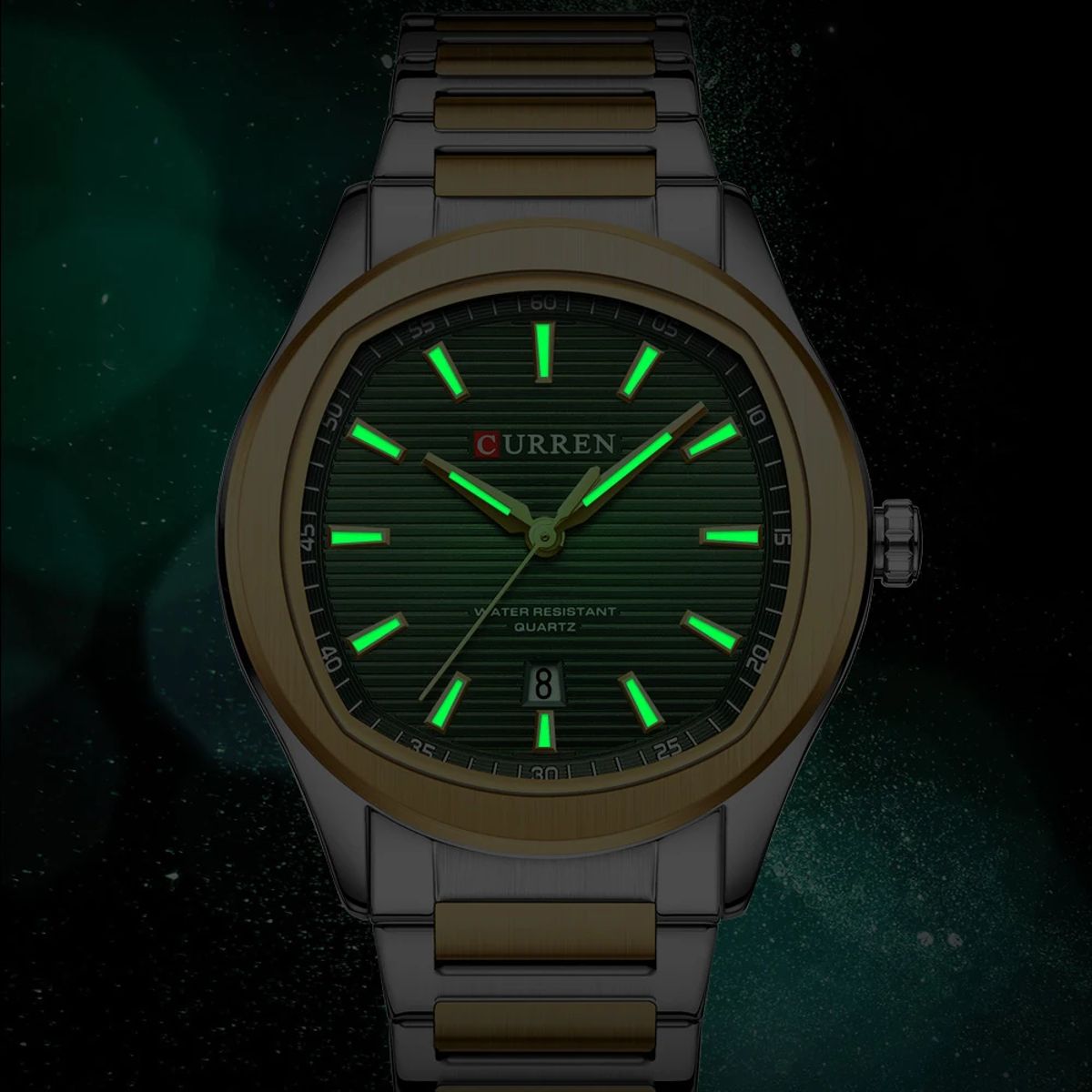 Men’s Classic Quartz Watch with Luminous Hands and Date Display