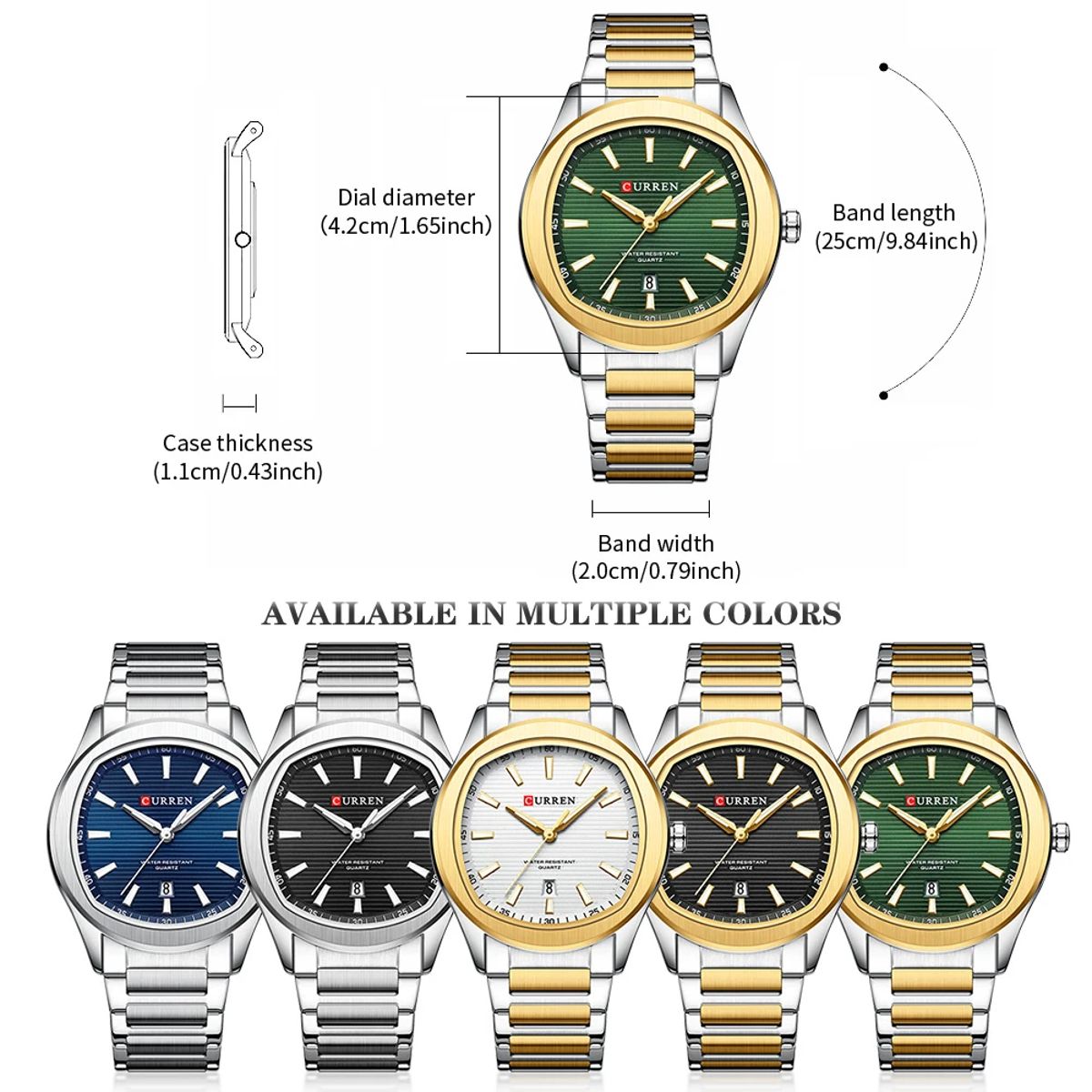 Men’s Classic Quartz Watch with Luminous Hands and Date Display